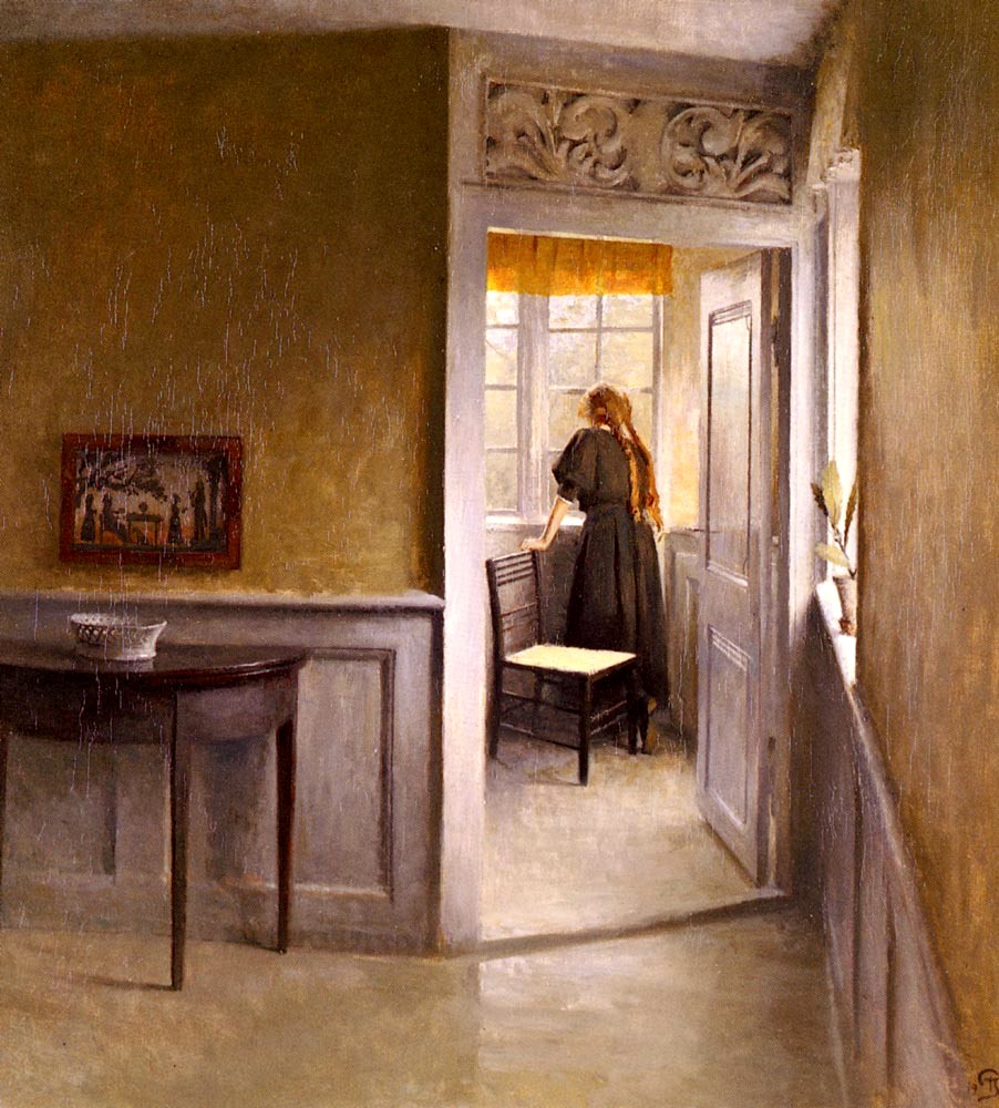 Peter_Vilhelm_Ilsted_(Danish_artist,_1861-1933)_Looking_Out_the_Window, 1908